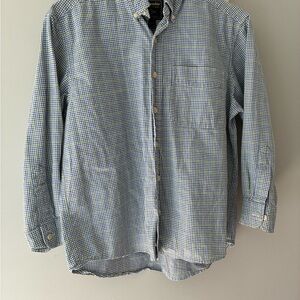 Boys szL Blue and Green Checkered Abercrombie 💯 cotton shirt